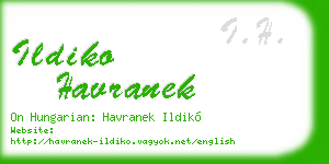 ildiko havranek business card